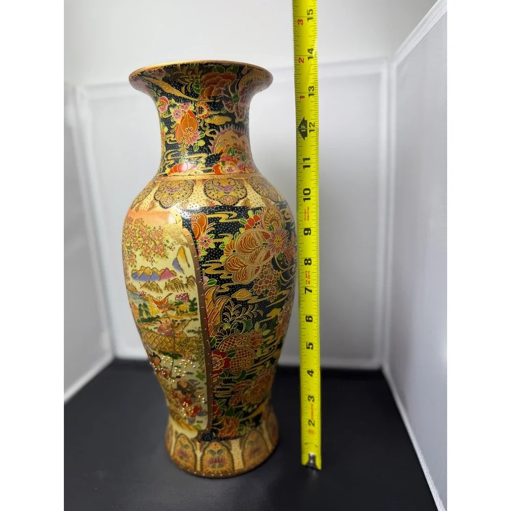 Vintage Chinese‎ Satsuma Vase decorative 14